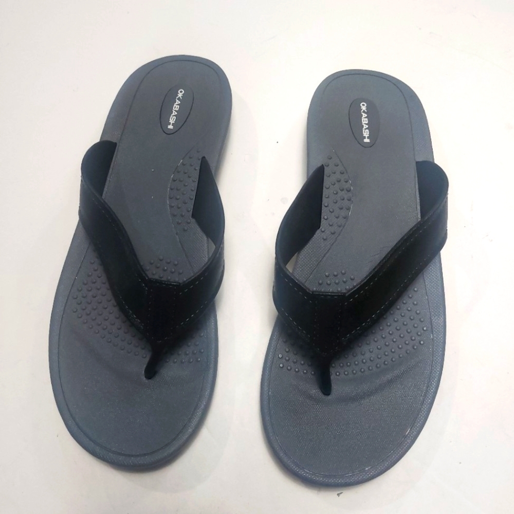 Black and Gray Flip Flops Size XL